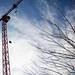 A technical rescue team is lowered from 164 foot crane on Washington and First streets in Ann Arbor on Sunday. Daniel Brenner I AnnArbor.com